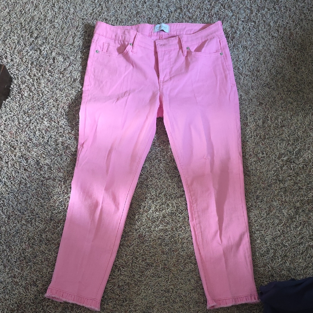 Crown & Ivy Pink Ankle Jeans